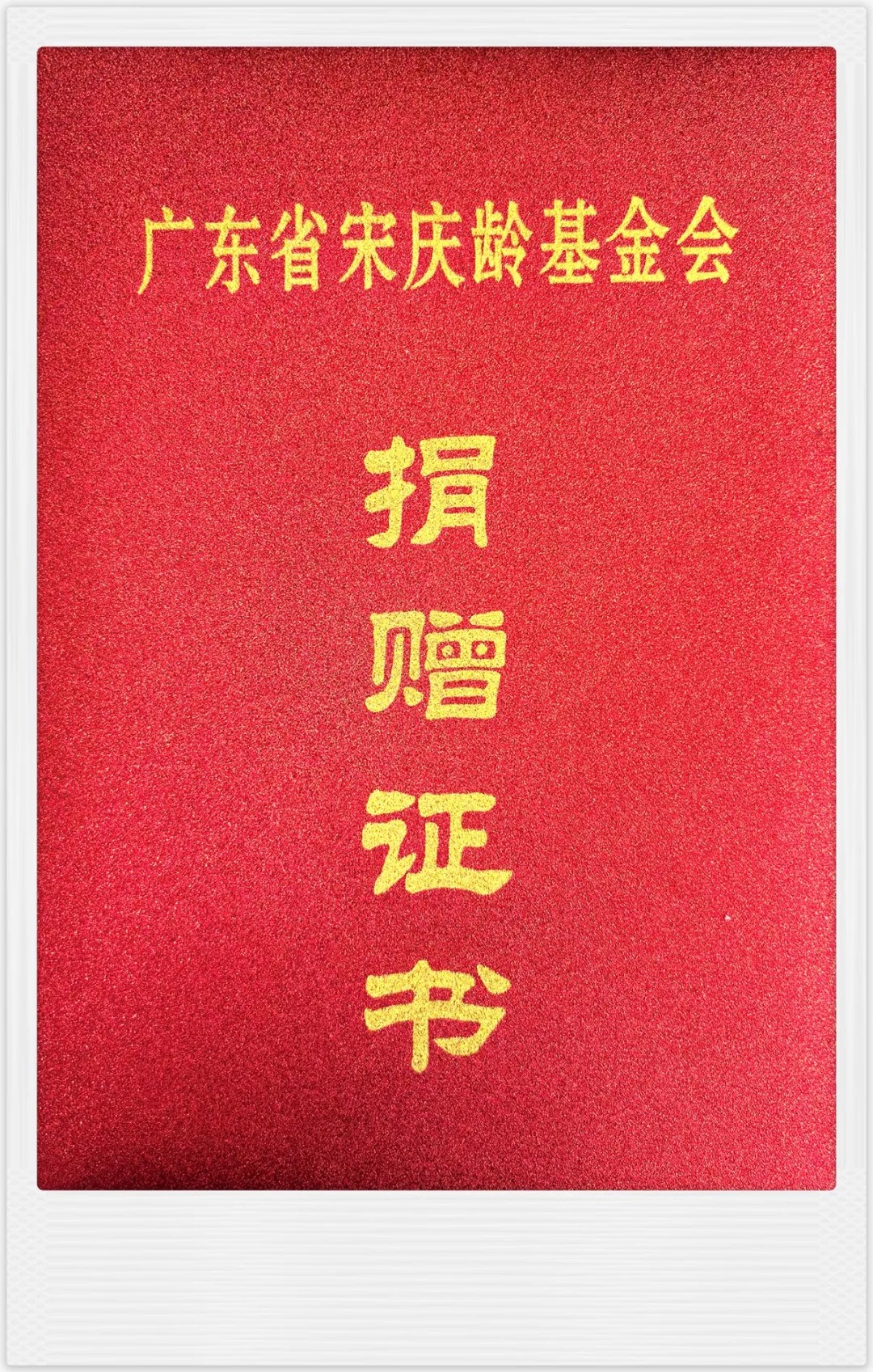 【喜訊】康亦健集團榮獲“廣東省宋慶齡基金會”捐贈證書